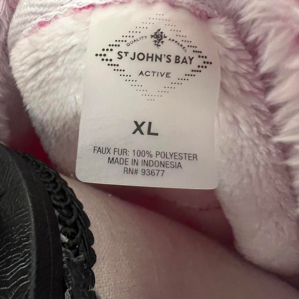 St. John's Bay Pink Faux Fur Pullover with Kangaroo Pouch Women's Size XL - Picture 3 of 8